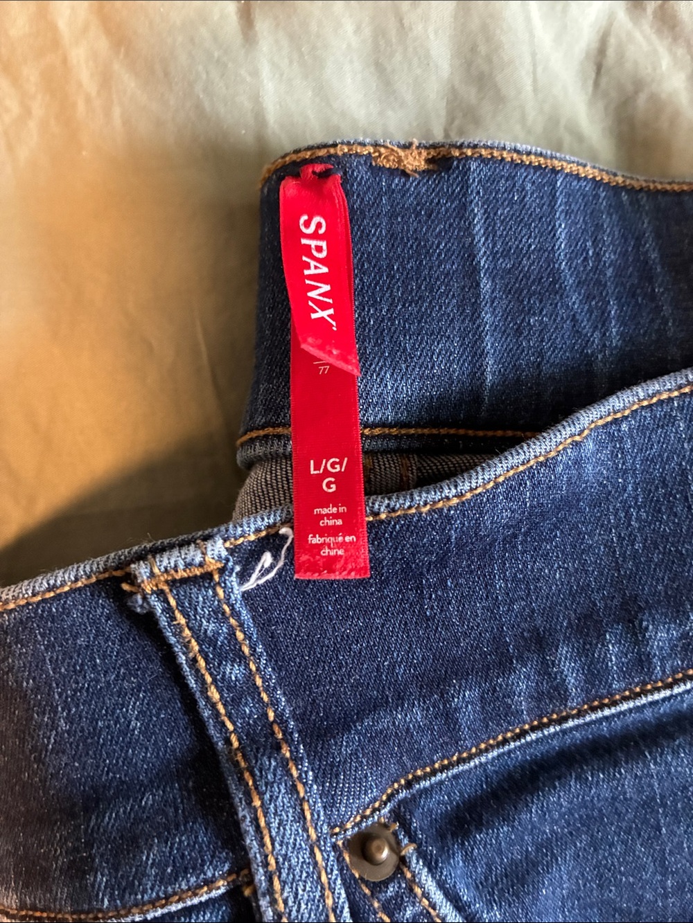 SPANX Dark Blue Women's Stretch Denim Jeans - Picture 2 of 2